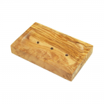 Seifenschale Olivenholz eckig – 3 Löcher